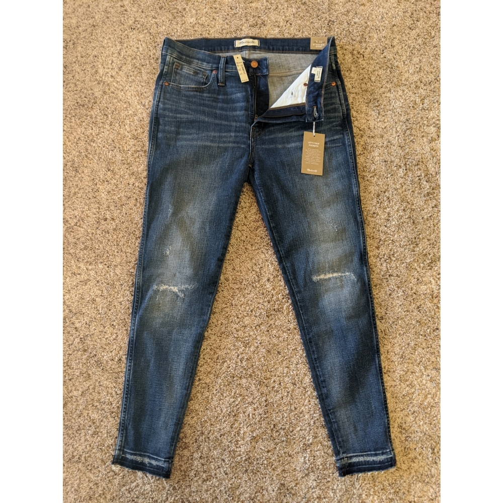 NWT Madewell high rise reinforced distressed jeans